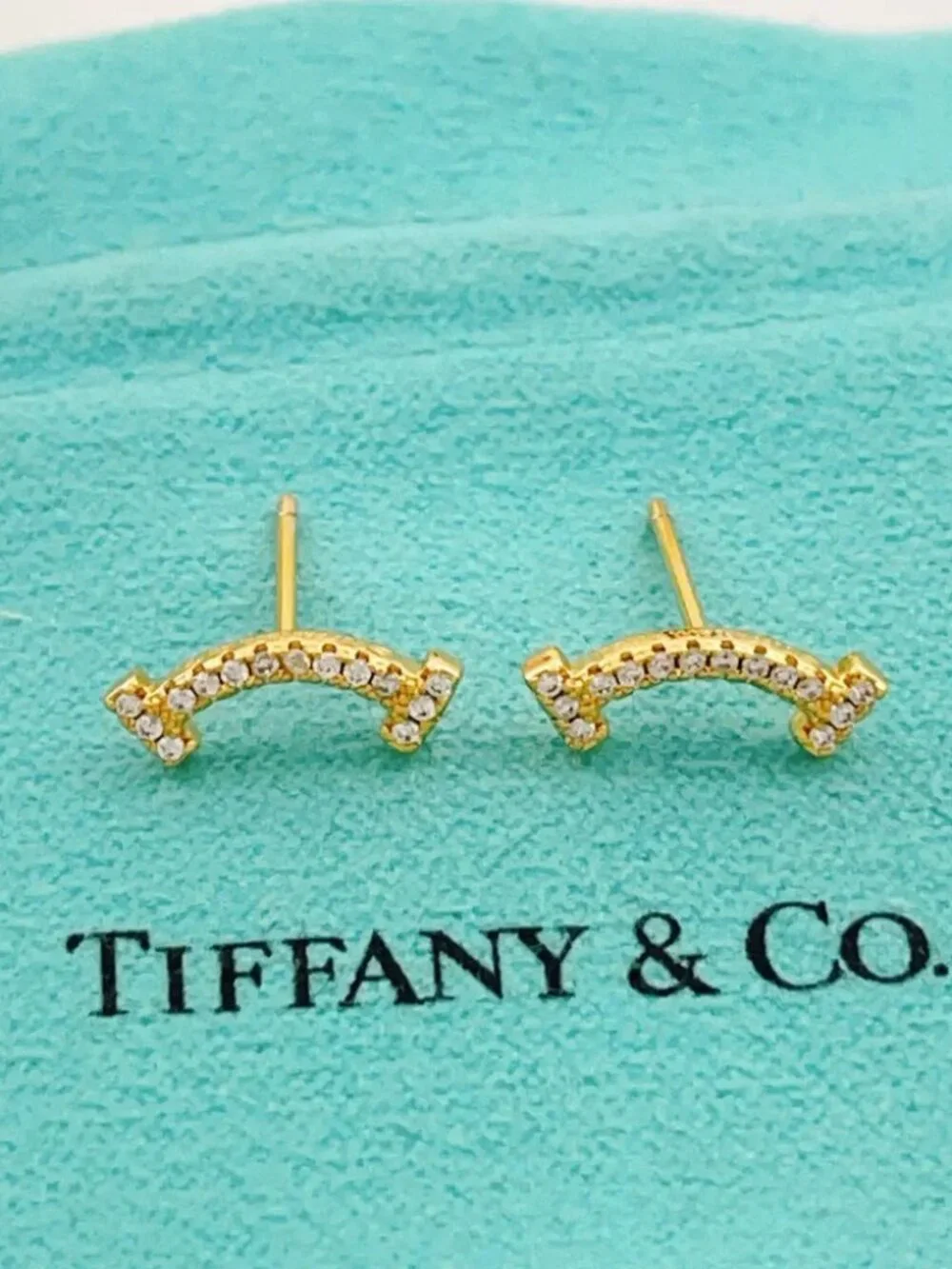 Tiffany & Co. Gold Starry Night Smile Earrings